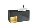 Villeroy und Boch Finion Waschtischunterschrank G922HFHG 120cm, Abdeckplatte black matt, Emotion, Regale Gold matt lacquer, Midnight Blue Matt Lacquer