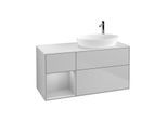 Villeroy und Boch Finion Waschtischunterschrank G921GJGJ 120cm, Abdeckplatte white matt, Emotion, Regale Light grey matt lacquer, Light grey matt