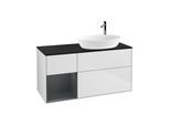 Villeroy und Boch Finion Waschtischunterschrank F922HGMT 120cm, Abdeckplatte black matt, Regale Midnight matt lacquer, White matt lacquer