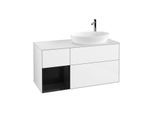 Villeroy und Boch Finion Waschtischunterschrank G921PHGF 120cm, Abdeckplatte white matt, Emotion, Regale Glossy black lacquer, Glossy white lacquer