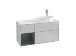 Villeroy und Boch Finion Waschtischunterschrank G921HGGJ 120cm, Abdeckplatte white matt, Emotion, Regale Midnight matt lacquer, Light grey matt
