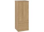 Villeroy und Boch Antao Mittelschrank L44000HN mit Beleuchtung, 1 Tür, 414 x 1039 x 356 mm, Waschbeckenplattenfarbe Lack, honey oak