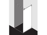 Kermi Filia Glasanlage FITWF10020VAK 100x200cm, silber hochglanz, ESG klar, 90Grad Stabilisierung, rahmenlos