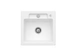 Villeroy und Boch Siluet Flächenbündige Spüle 33452FRW mit Ablaufgarnitur und Exzenterbetätigung, Stone White