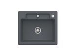 Villeroy und Boch Siluet Flächenbündige Spüle 33462Fi4 mit Ablaufgarnitur und Exzenterbetätigung, Graphite