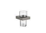 Dornbracht Mem Glashalter 83400780-99 Wandmodell, Glas aus Kristallglas, Ausladung 85 mm, Dark Platinum matt