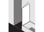 Kermi Filia XP Seitenwand FXTVD07516VYK 75 x 160 cm, silber hochglanz, ESG SR Opaco Clean, verkürzt neben Badewanne