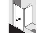 Kermi Filia XP Pendeltür 1-flügelig mit Festfeldern FX1GL16018VUK 160 x 185 cm, silber hochglanz, ESG SR Opaco, links, auf Duschwanne