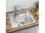 Blanco Lemis 45 s-if Spüle 525114 60,5 x 50 cm, Edelstahl Bürstfinish, reversibel, Ablauffernbedienung mit Drehbetätigung