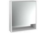 Emco Loft Aufputz-Lichtspiegelschrank 979805202 600x733mm, mit Unterfach, LED, Anschlag rechts, aluminium/Spiegel