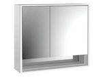 Emco Loft Aufputz-Lichtspiegelschrank 979805208 800x733mm, Unterfach, LED, 2-türig, breite Tür rechts, aluminium/Spiegel
