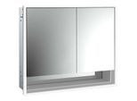 Emco Loft Unterputz-Lichtspiegelschrank 979805211 800x733mm, Unterfach LED 2-türig, breite Tür links, aluminium/Spiegel