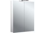 Emco flat 2 Style Aufputz-Lichtspiegelschrank 979706302 600x721mm, LED-Aufsatzleuchte, 2-türig, Aluminium