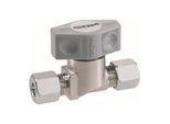 GOK Schnellschussventil 0370000 vernickelt, PS 16 bar, Schneidring Typ D, RVS 6 x RVS 6