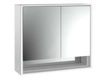 Emco Loft Aufputz-Lichtspiegelschrank 979805210 800x733mm, Unterfach LED, 2-türig, breite Tür links, aluminium/Spiegel