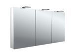 Emco flat 2 Style Aufputz-Lichtspiegelschrank 979706306 1400x721mm, LED-Aufsatzleuchte, 3-türig, Aluminium