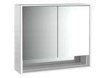 Emco Loft Aufputz-Lichtspiegelschrank 979805206 800x733mm, mit Unterfach, LED, 2-türig, aluminium/Spiegel
