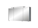 Pelipal Serie 7045 Spiegelschrank SEEA02413G138BA LED-Plus-Aufsatzleuchte, dreitürig, schwarz, 130 cm