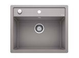 Blanco Spüle 514770 60,5 x 50 cm, PuraDur alumetallic, Ablauffernbedienung mit Drehbetätigung