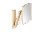 KEUCO iLook_move Kosmetikspiegel 17613259002 eckig, 5-fache Vergrößerung, beleuchtet, mit Bedienfeld, Wandmodell, Messing gebürstet