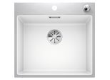 Blanco SUBLINE 500-IF/ASteelFrame Spüle 524112 54,3 x 51 cm, PuraDur weiß, Einbau von oben, mit Zugknopffernbedienung