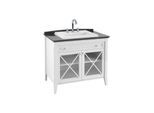 Villeroy und Boch Hommage Waschtisch-Unterschrank 8980A1R1 98,5 x 90,5 x 62 cm, mit Waschtisch, Front Walnut, weiß C-plus