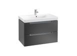 Villeroy & Boch Subway 2.0 Waschtisch-Unterschrank A69610PD 78,7x52x44,9cm, 2 Auszüge, Griff chrom, black matt lacquer