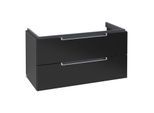 Villeroy & Boch Subway 2.0 Waschtisch-Unterschrank A69700PD 98,7x52x44,9cm, 2 Auszüge, Griff silbermatt, black matt lacquer