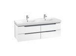 Villeroy & Boch Subway 2.0 Waschtischunterschrank A69210MS, 128,7x42x44,9cm, Weiss Matt, Griff chrom