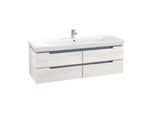Villeroy & Boch Subway 2.0 Waschtischunterschrank A69110E8,128,7x42x44,9cm, White Wood, Griff chrom