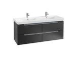 Villeroy & Boch Subway 2.0 Waschtischunterschrank A69900PD, 128,7x52x44,9 cm, Black Matt, Griff matt