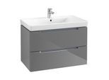 Villeroy & Boch Subway 2.0 Waschtisch-Unterschrank A69610FP 78,7x52x44,9cm, 2 Auszüge, Griff chrom, glossy grey
