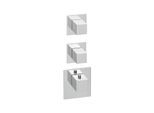 Herzbach Logic XL Fertigmontageset 11.522010.2.01 Universal-Thermostat-Modul, 3 eckige Armaturenblenden, chrom
