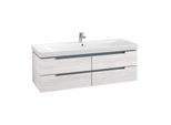 Villeroy & Boch Subway 2.0 Waschtischunterschrank A69100E8, 128,7x42x44,9cm, White Wood, Griff matt