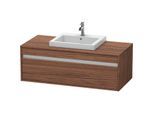 Duravit Ketho Waschtisch-Unterschrank KT679602121 120 x 55 cm, nussbaum dunkel, für Einbauwaschtisch mittig, 1 Auszug, wandhängend