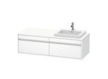 Duravit Ketho Waschtisch-Unterschrank KT6797R1818 140x55x42,6cm, Einbauwaschtische, 2 Auszüge, Ausschnitt rechts, weiß matt