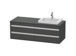 Duravit Ketho Waschtisch-Unterschrank KT6757R4949 140x55x49,6cm, für Einbauwaschtisch, 4 Schubkästen, Ausschnitt rechts, graphit matt