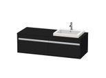 Duravit Ketho Waschtisch-Unterschrank KT6797R1616 140x55x42,6cm, Einbauwaschtische, 2 Auszüge, Ausschnitt rechts, Eiche schwarz