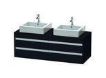 Duravit Ketho Waschtisch-Unterschrank KT6657B1616 140x55x49,6cm, für Aufsatzbecken, 4 Schubkästen, Ausschnitt beidseitig, Eiche schwarz