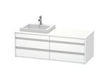 Duravit Ketho Waschtisch-Unterschrank KT6757L1818 140x55x49,6cm, für Einbauwaschtisch, 4 Schubkästen, Ausschnitt links, weiß matt
