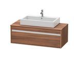 Duravit Ketho Waschtisch-Unterschrank KT669607979 120 x 55 cm, nussbaum natur, für Aufsatzbecken mittig, 1 Auszug, wandhängend