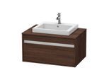 Duravit Ketho Waschtisch-Unterschrank KT679405353 80 x 55 cm, kastanie dunkel, für Einbauwaschtisch mittig, 1 Auszug, wandhängend