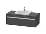 Duravit Ketho Waschtisch-Unterschrank KT679604949 120 x 55 cm, graphit matt, für Einbauwaschtisch mittig, 1 Auszug, wandhängend