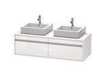 Duravit Ketho Waschtisch-Unterschrank KT6697B2222 140x55x42,6cm, für Aufsatzbecken, 2 Auszüge, Ausschnitt beidseitig, weiß hochglanz