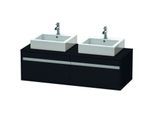 Duravit Ketho Waschtisch-Unterschrank KT6697B1616 140x55x42,6cm, für Aufsatzbecken, 2 Auszüge, Ausschnitt beidseitig, Eiche schwarz
