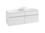 Villeroy & Boch Legato Waschtischunterschrank B612L0DH 140x55x50cm, mit LED-Beleuchtung, Glossy White