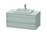 Duravit Ketho Waschtisch-Unterschrank KT675500707 100 x 55 cm, betongrau matt, für Einbauwaschtisch mittig, 2 Schubkästen