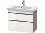 Duravit DuraStyle Waschtisch-Unterschrank DS649902243 73 x 36,8 cm, weiß hochglanz/basalt matt, 2 Schubkästen, wandhängend