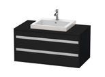 Duravit Ketho Waschtisch-Unterschrank KT675501616 100 x 55 cm, Eiche schwarz, für Einbauwaschtisch mittig, 2 Schubkästen