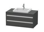 Duravit Ketho Waschtisch-Unterschrank KT675504949 100 x 55 cm, graphit matt, für Einbauwaschtisch mittig, 2 Schubkästen